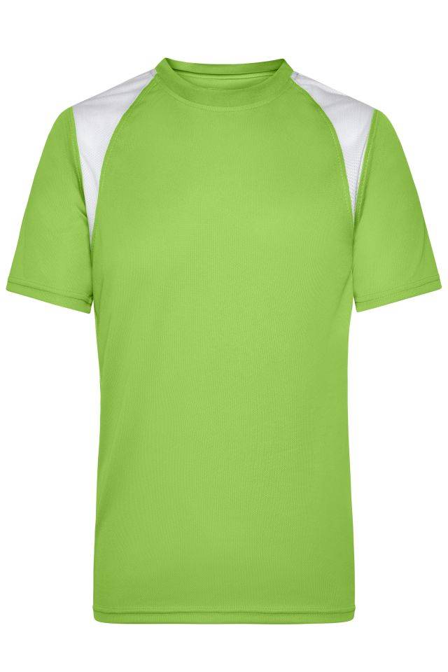 Men's Running-T Atmungsaktives Laufshirt weiß/grün, Gr. XXL