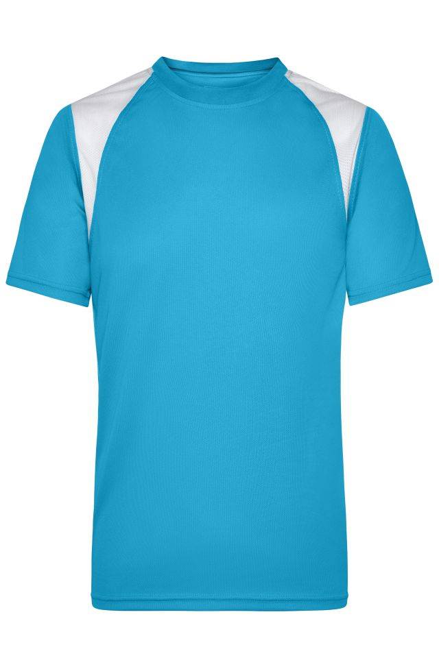 Men's Running-T Atmungsaktives Laufshirt weiß/blau, Gr. XL