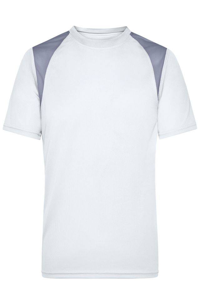 Men's Running-T Atmungsaktives Laufshirt weiß/grau, Gr. 3XL