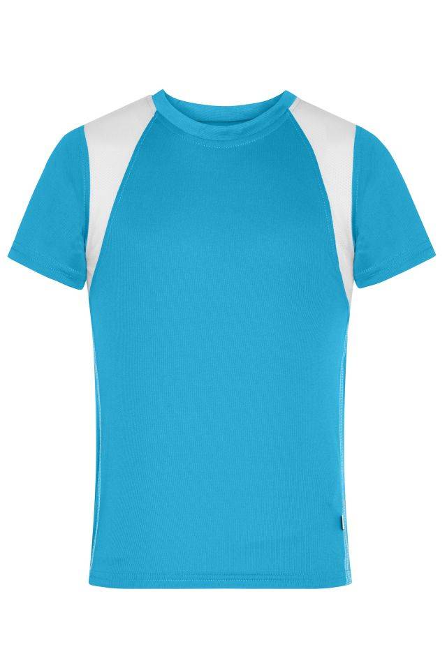 Running-T Junior Atmungsaktives Laufshirt weiß/blau, Gr. L