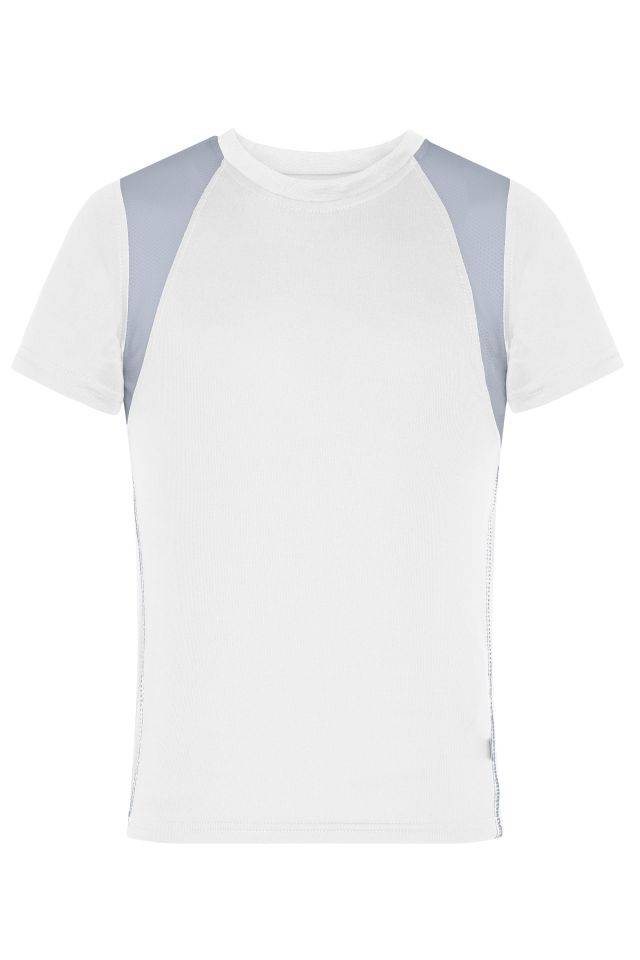 Running-T Junior Atmungsaktives Laufshirt weiß/grau, Gr. XL