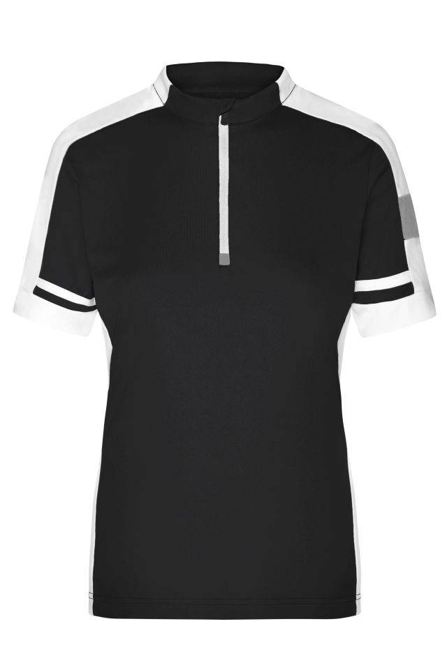 Ladies' Bike-T Half Zip Sportives Bike-Shirt schwarz, Gr. XL