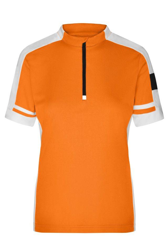 Ladies' Bike-T Half Zip Sportives Bike-Shirt orange, Gr. XXL