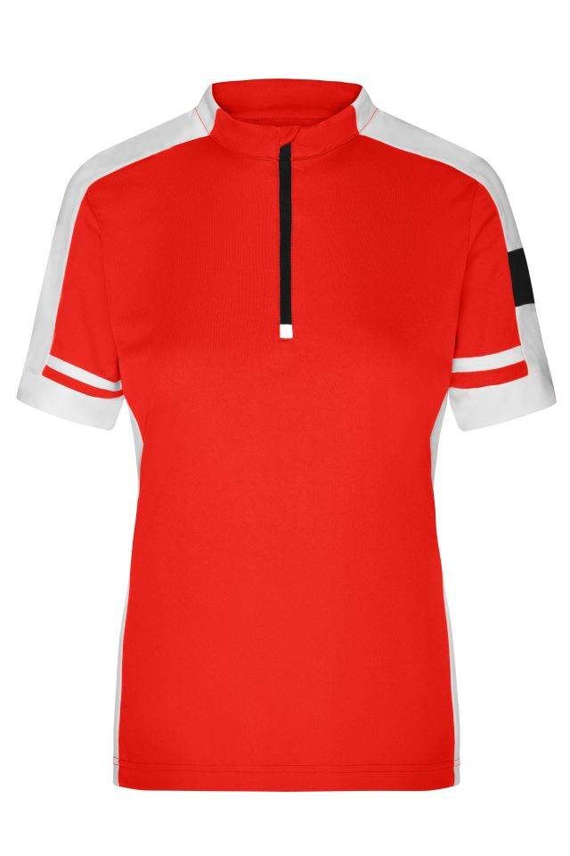 Ladies' Bike-T Half Zip Sportives Bike-Shirt rot, Gr. XL
