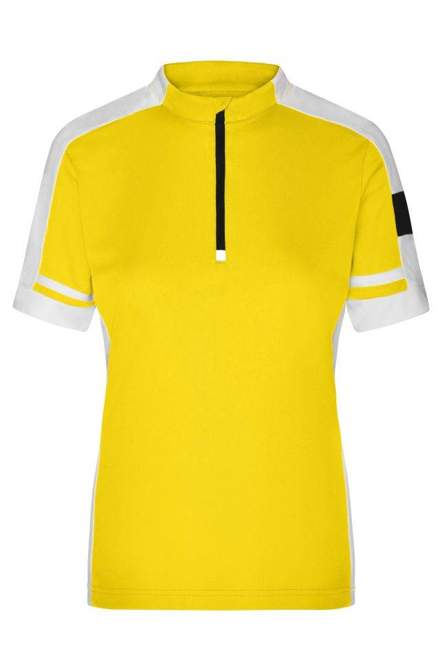 Ladies' Bike-T Half Zip Sportives Bike-Shirt gelb, Gr. S