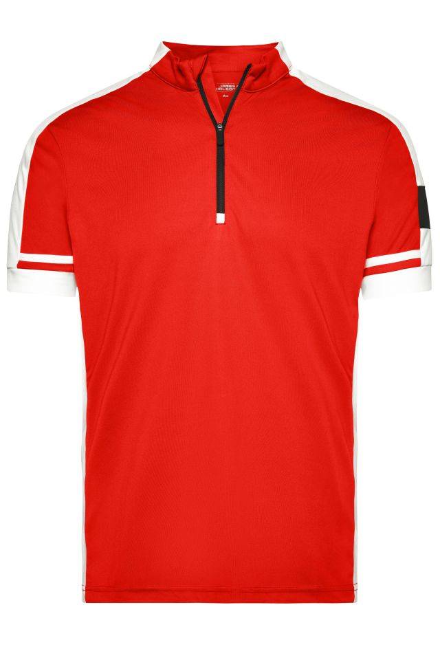 Men's Bike-T Half Zip Sportives Bike-Shirt rot, Gr. S