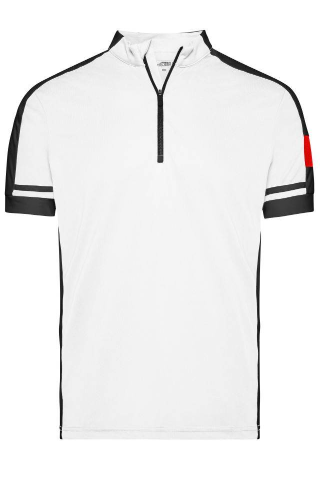 Men's Bike-T Half Zip Sportives Bike-Shirt weiß, Gr. M