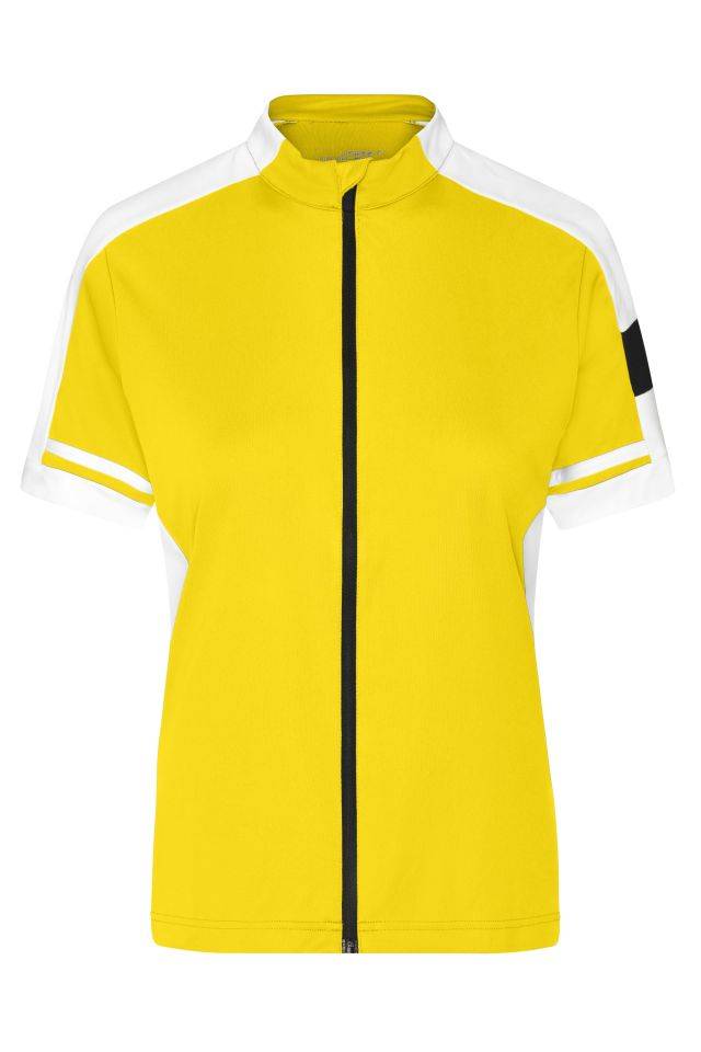 Ladies' Bike-T Full Zip Sportives Bike-Shirt gelb, Gr. XXL