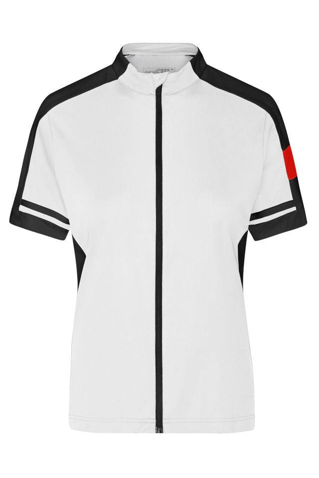 Ladies' Bike-T Full Zip Sportives Bike-Shirt weiß, Gr. L