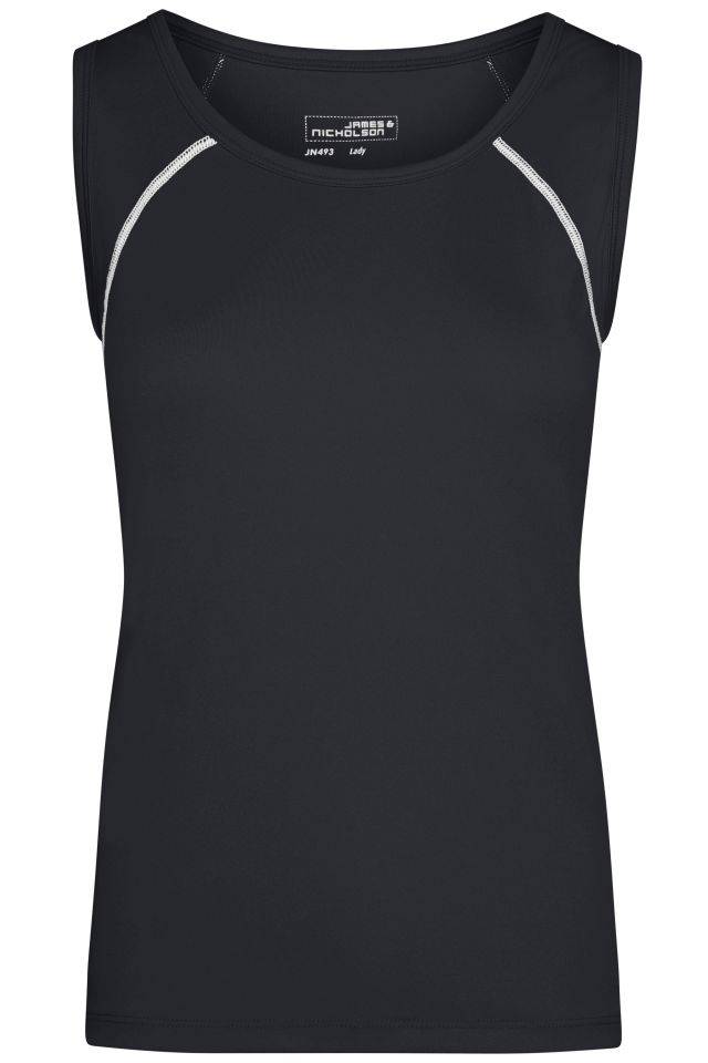 Ladies' Sports Tanktop Funktions-Top für Fitness und Sport weiß/schwarz, Gr. M