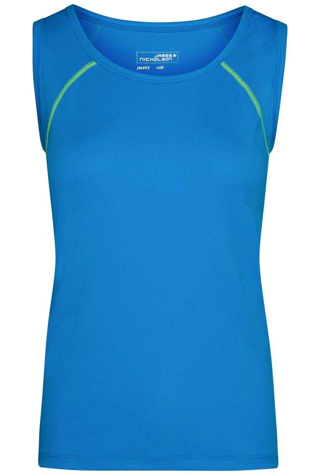 Ladies' Sports Tanktop Funktions-Top für Fitness und Sport blau/gelb/neon, Gr. XS