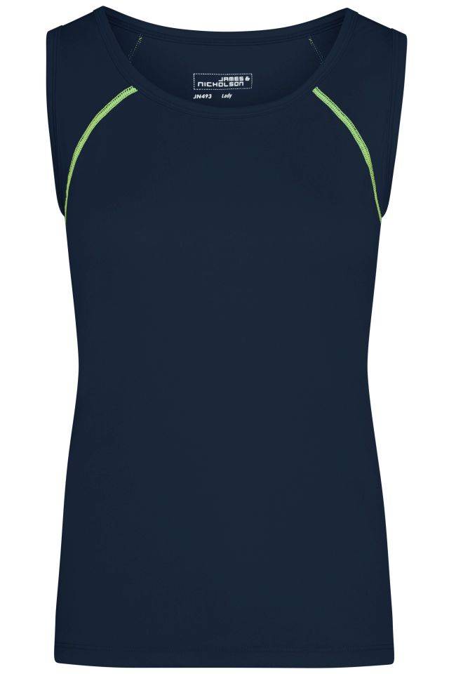 Ladies' Sports Tanktop Funktions-Top für Fitness und Sport blau/gelb, Gr. S