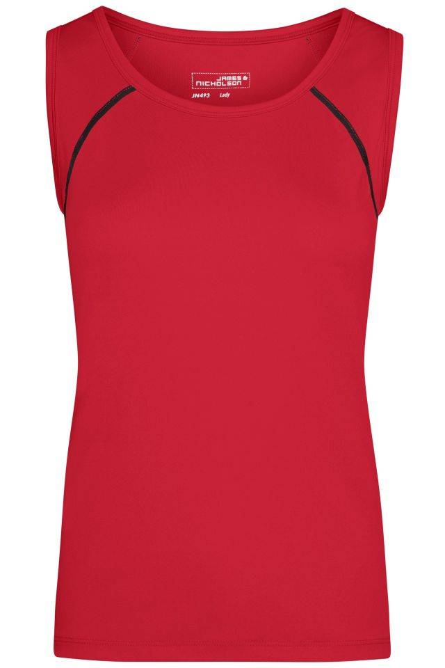 Ladies' Sports Tanktop Funktions-Top für Fitness und Sport schwarz/rot, Gr. XL