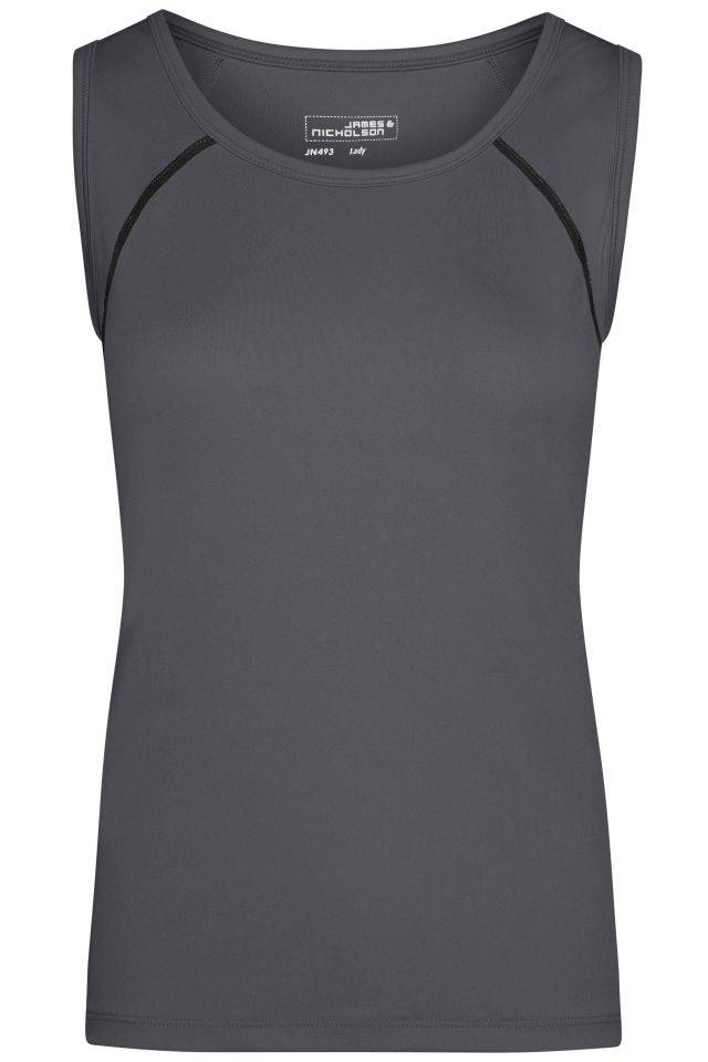 Ladies' Sports Tanktop Funktions-Top für Fitness und Sport grau/schwarz, Gr. XS
