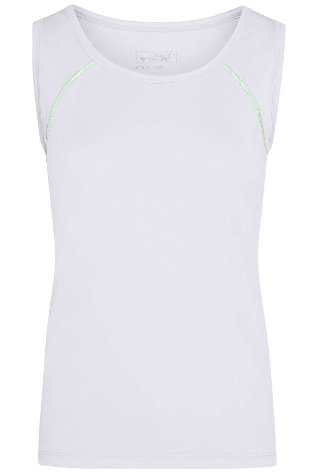 Ladies' Sports Tanktop Funktions-Top für Fitness und Sport weiß/grün/neon, Gr. L