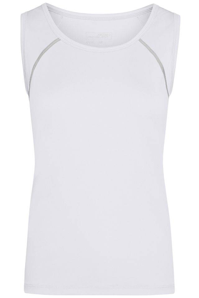 Ladies' Sports Tanktop Funktions-Top für Fitness und Sport weiß/grau, Gr. XL
