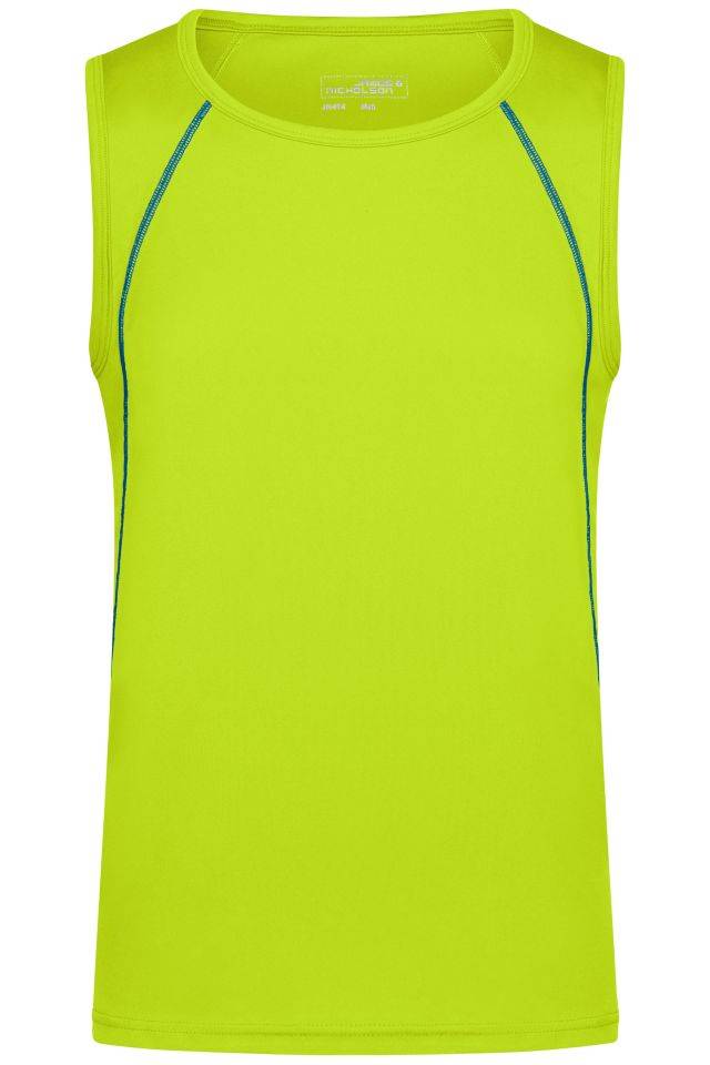 Men's Sports Tanktop Funktions-Top für Fitness und Sport gelb/blau/neon, Gr. XL