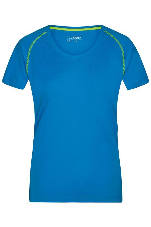 Ladies' Sports T-Shirt Funktions-Shirt für Fitness und Sport blau/gelb/neon, Gr. XL