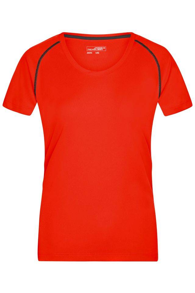 Ladies' Sports T-Shirt Funktions-Shirt für Fitness und Sport orange/schwarz/neon, Gr. L