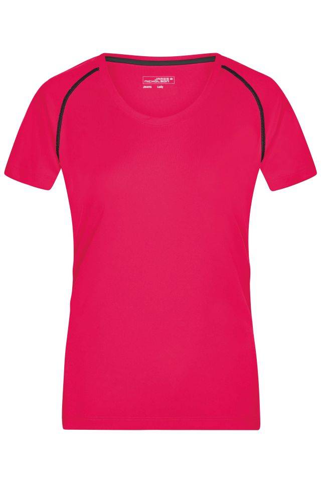 Ladies' Sports T-Shirt Funktions-Shirt für Fitness und Sport pink/grau/neon, Gr. L