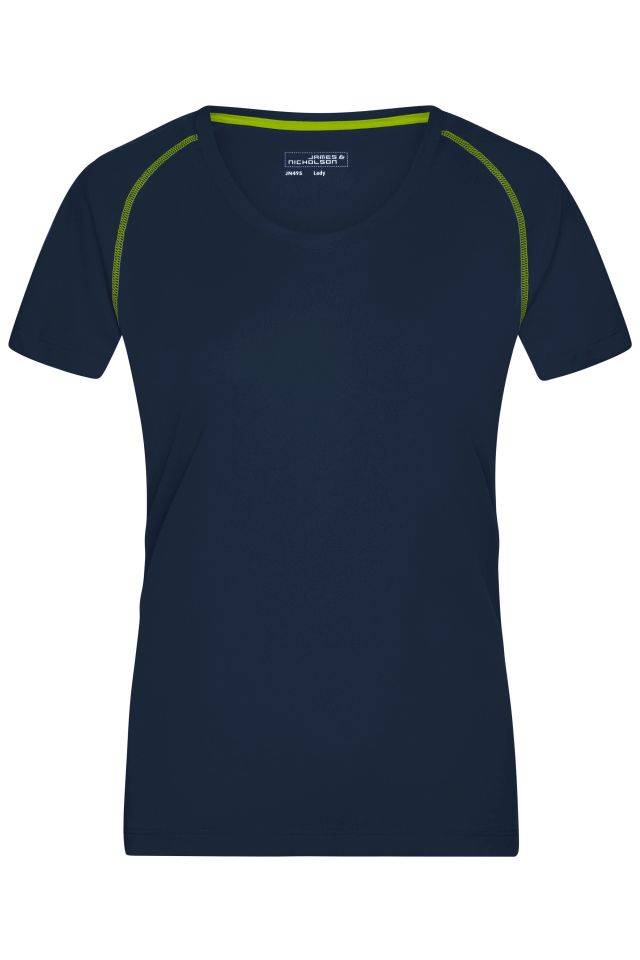 Ladies' Sports T-Shirt Funktions-Shirt für Fitness und Sport blau/gelb, Gr. XXL
