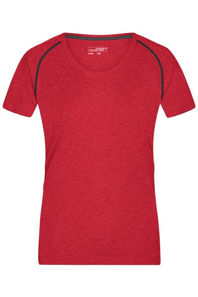 Ladies' Sports T-Shirt Funktions-Shirt für Fitness und Sport rot/grau, Gr. XS