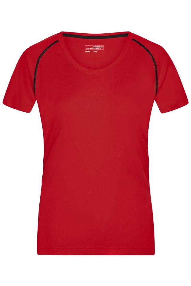 Ladies' Sports T-Shirt Funktions-Shirt für Fitness und Sport schwarz/rot, Gr. S