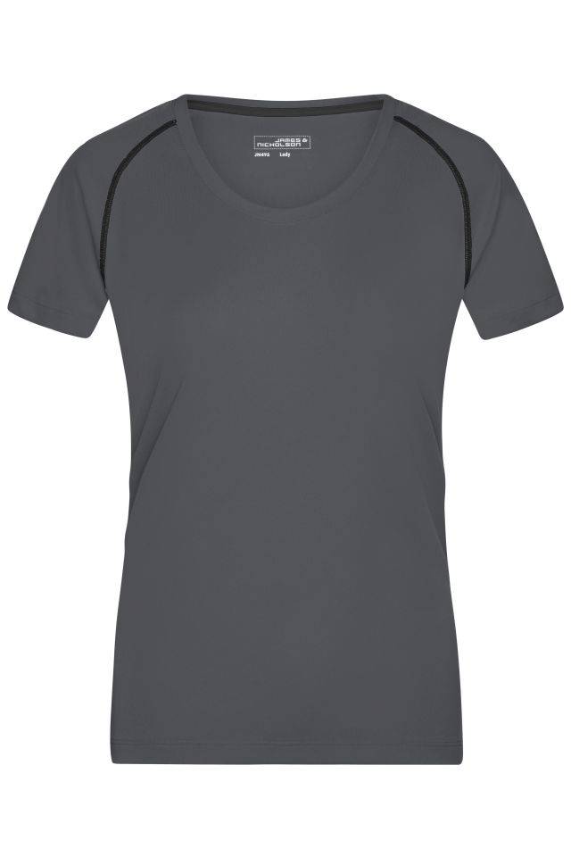 Ladies' Sports T-Shirt Funktions-Shirt für Fitness und Sport grau/schwarz, Gr. L