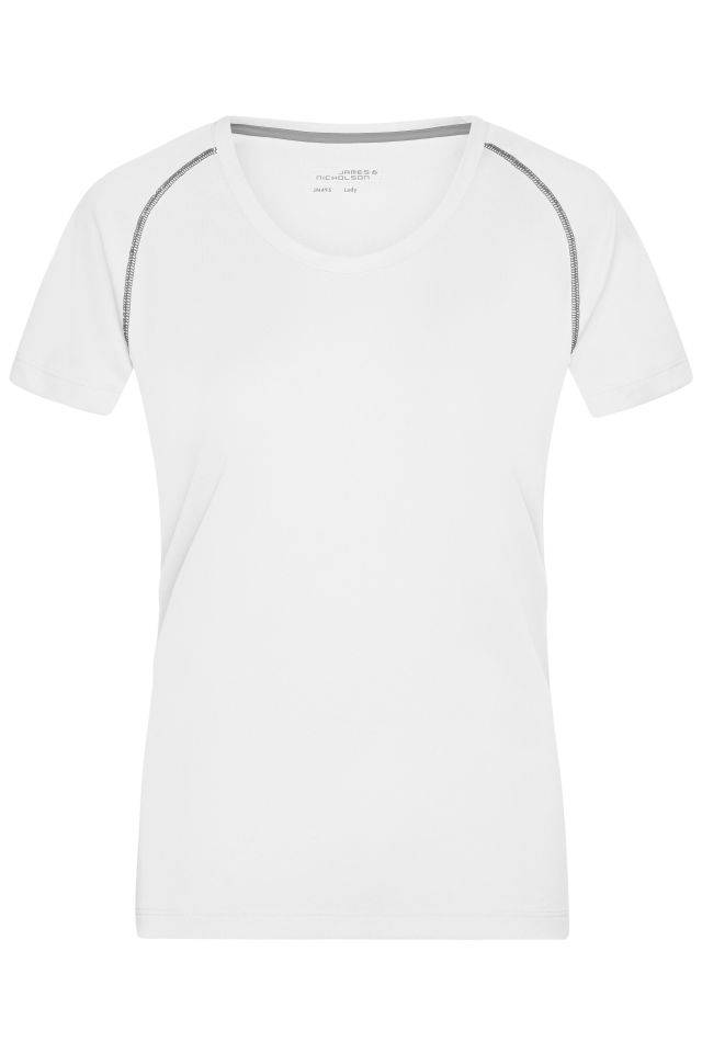 Ladies' Sports T-Shirt Funktions-Shirt für Fitness und Sport weiß/grau, Gr. XL