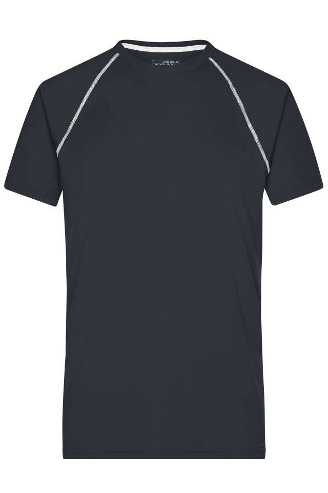 Men's Sports T-Shirt Funktions-Shirt für Fitness und Sport weiß/schwarz, Gr. XL