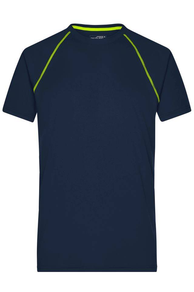 Men's Sports T-Shirt Funktions-Shirt für Fitness und Sport blau/gelb, Gr. S