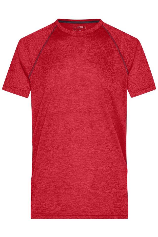 Men's Sports T-Shirt Funktions-Shirt für Fitness und Sport rot/grau, Gr. XL