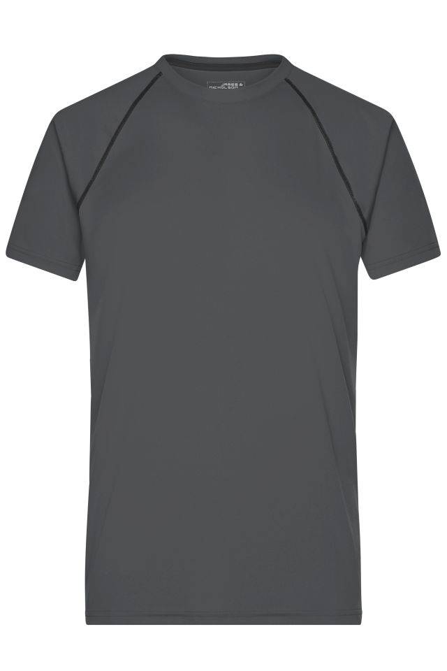 Men's Sports T-Shirt Funktions-Shirt für Fitness und Sport grau/schwarz, Gr. S
