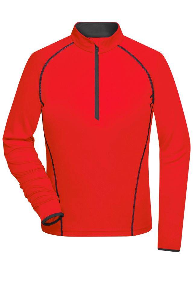 Ladies' Sports Shirt Longsleeve Langarm Funktionsshirt für Fitness und Sport orange/schwarz/neon, Gr. XL