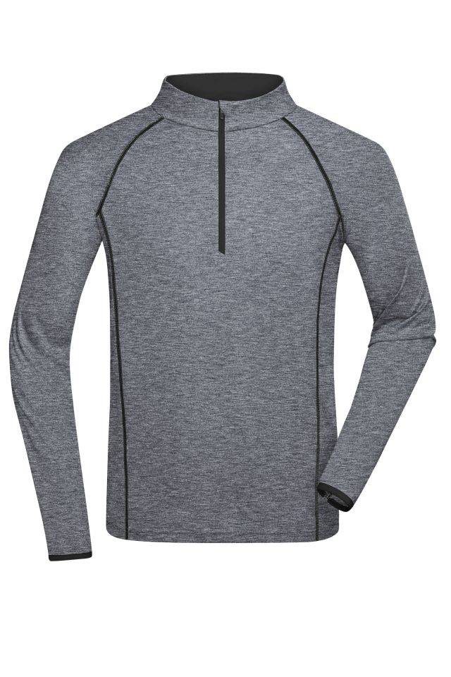 Men's Sports Shirt Longsleeve Langarm Funktionsshirt für Fitness und Sport schwarz, Gr. M