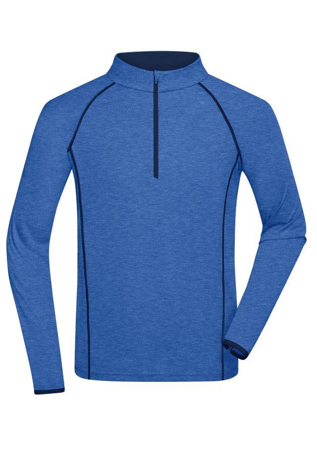 Men's Sports Shirt Longsleeve Langarm Funktionsshirt für Fitness und Sport blau, Gr. XL