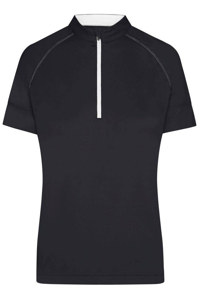Ladies' Bike-T Half Zip Sportliches Radtrikot weiß/schwarz, Gr. L