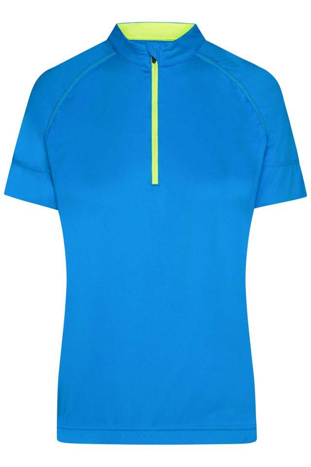 Ladies' Bike-T Half Zip Sportliches Radtrikot blau/gelb/neon, Gr. L