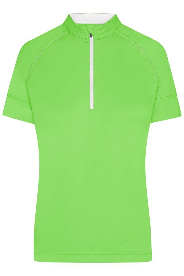 Ladies' Bike-T Half Zip Sportliches Radtrikot grün/weiß/neon, Gr. XXL