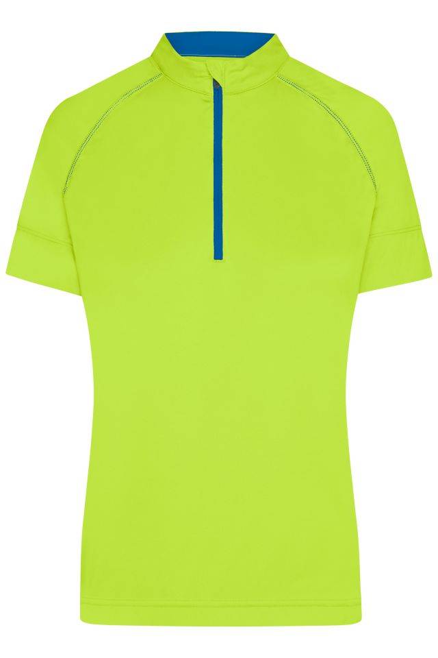 Ladies' Bike-T Half Zip Sportliches Radtrikot gelb/blau/neon, Gr. L