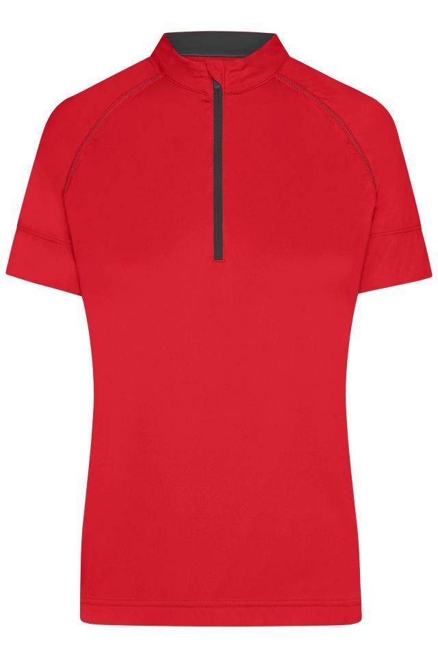 Ladies' Bike-T Half Zip Sportliches Radtrikot rot/schwarz, Gr. M