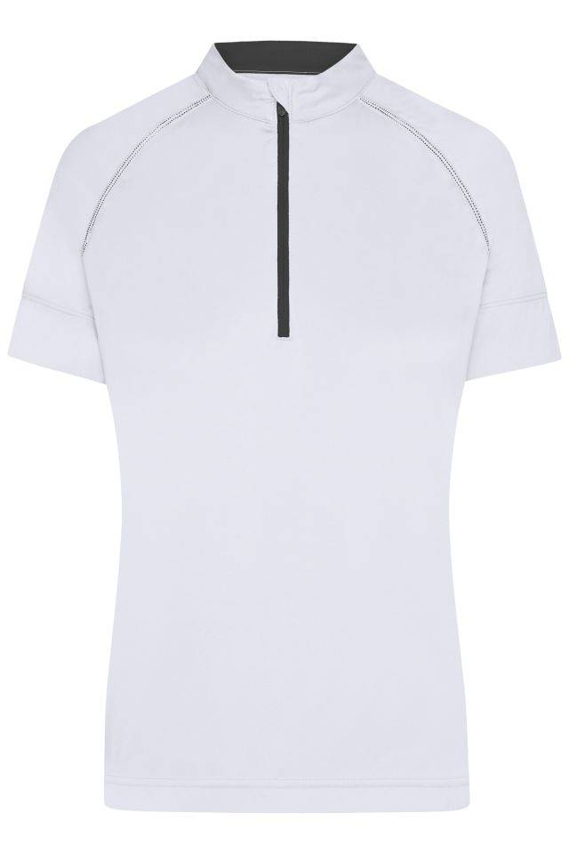 Ladies' Bike-T Half Zip Sportliches Radtrikot weiß/schwarz, Gr. L