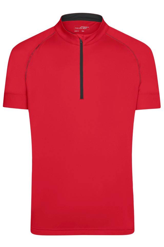 Men's Bike-T Half Zip Sportliches Radtrikot rot/schwarz, Gr. M