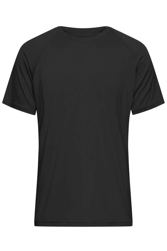 Men's Sports-T Funktions-Shirt aus recyceltem Polyester für Sport und Fitness schwarz, Gr. XL