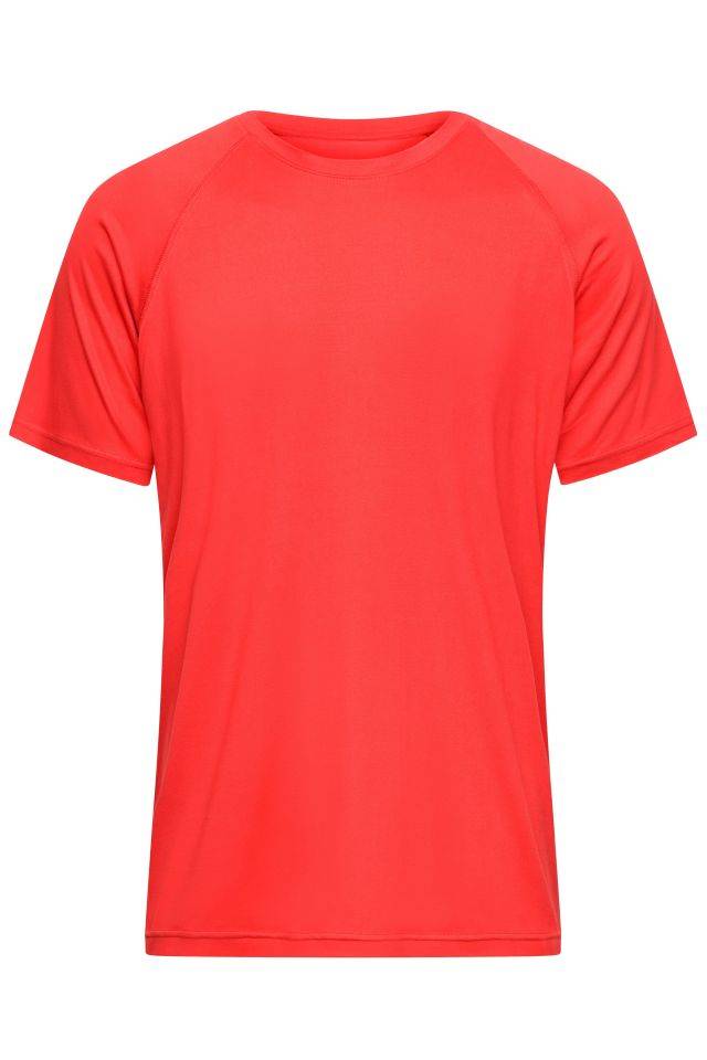 Men's Sports-T Funktions-Shirt aus recyceltem Polyester für Sport und Fitness rot, Gr. 3XL