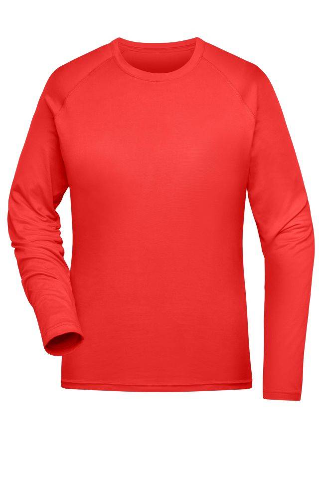 Ladies' Sports Shirt Long-Sleeved Langarm Funktions-Shirt aus recyceltem Polyester für Sport und Fitness rot, Gr. XXL