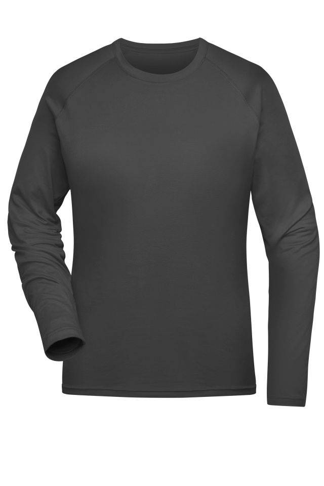 Ladies' Sports Shirt Long-Sleeved Langarm Funktions-Shirt aus recyceltem Polyester für Sport und Fitness grau, Gr. L