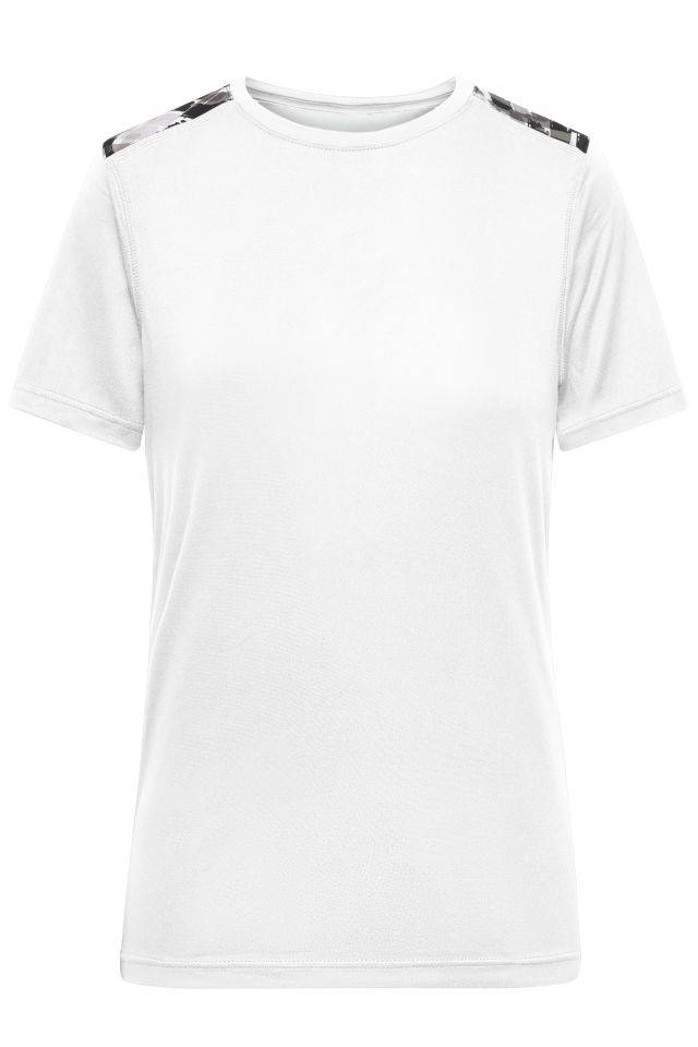 Ladies' Sports Shirt Funktions-Shirt aus recyceltem Polyester für Sport und Freizeit weiß/schwarz, Gr. M