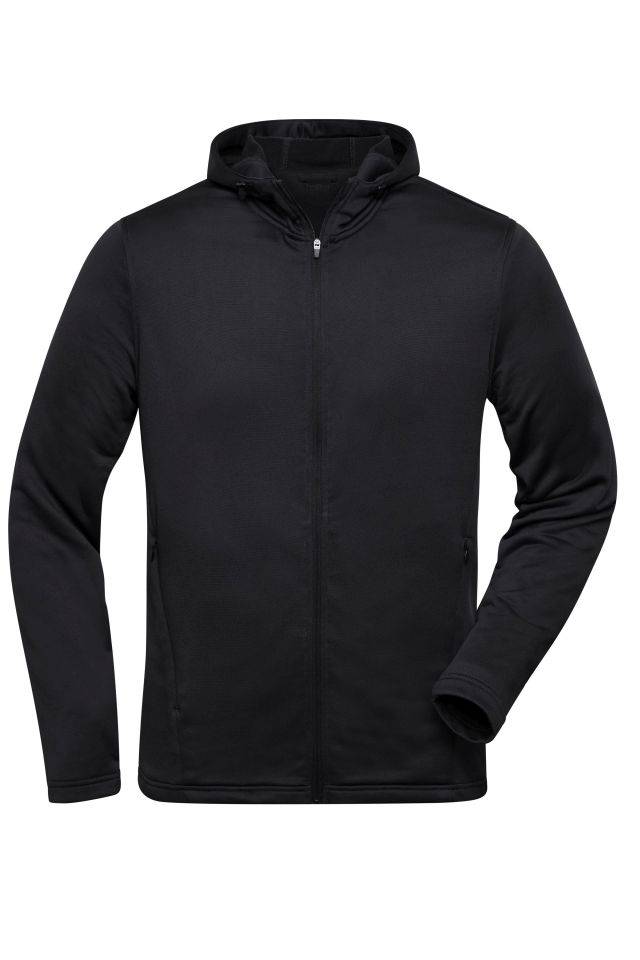 Men's Sports Zip Hoody Modische Kapuzenjacke aus 100% recyceltem Polyester für Sport und Freizeit schwarz, Gr. XXL