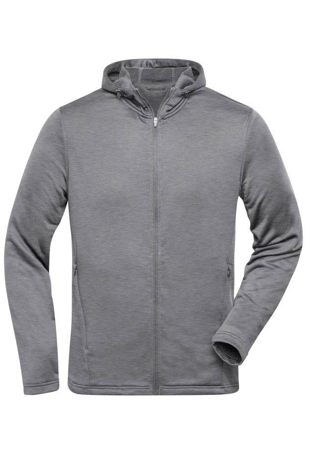 Men's Sports Zip Hoody Modische Kapuzenjacke aus 100% recyceltem Polyester für Sport und Freizeit grau, Gr. XXL